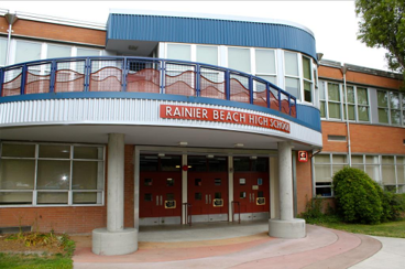 Image of the front of Rainer Beach High School