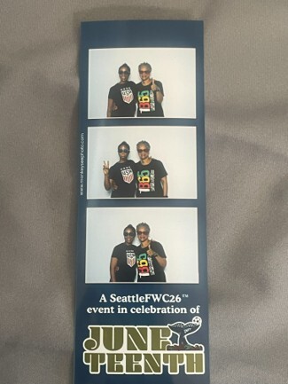 CM Lewis and her daughter celebrating Juneteenth