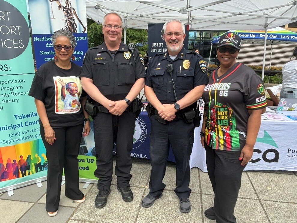 CM Lewis joined with Tukwila Policers and Trish Kinlow from Tukwila Municipal Court