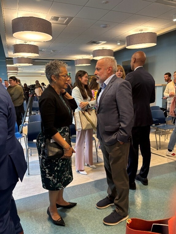CM Lewis and CM Baron speaking to one another. 