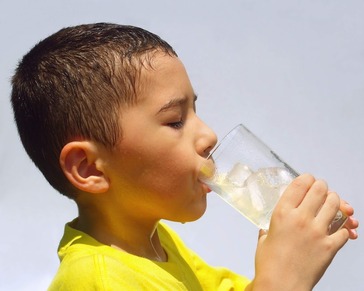 boy drinking water