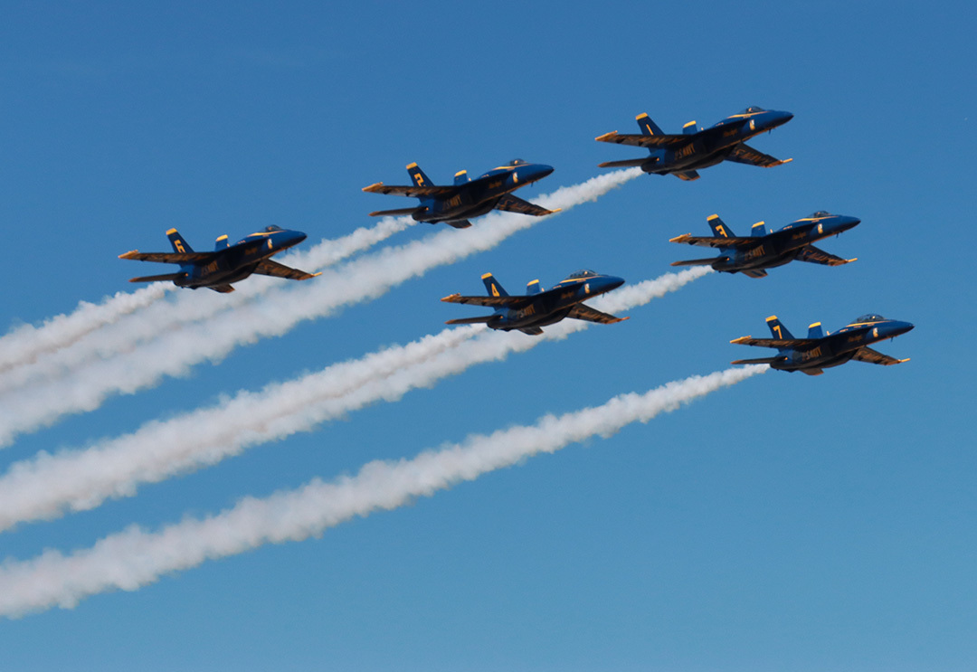 Blue Angels in triangle formation 2026