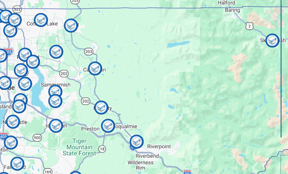 Ballot box locations on a map.