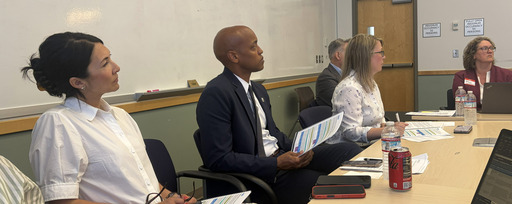 CM. Fain sitting at a table look forward along with Executive Zahilay and GM Allison from Metro