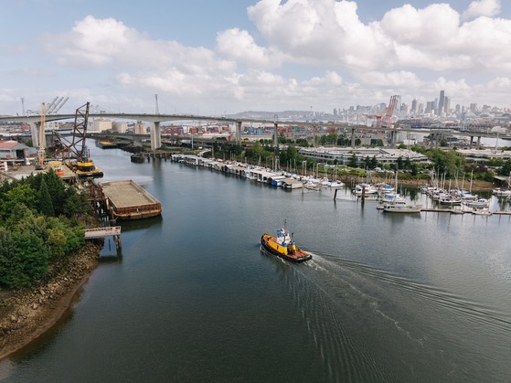 Aerial image of the lower Duwamish waterway.
