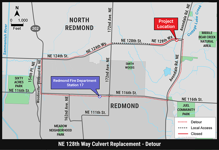 Project detour route