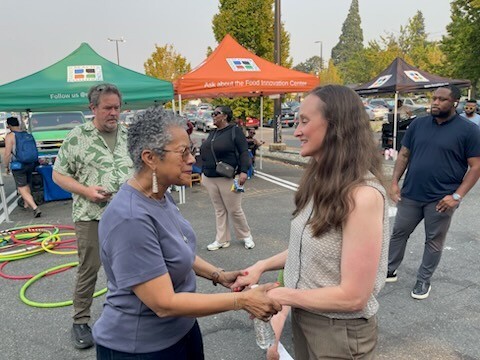 Seattle Mayor, Katie Wilson, and Councilmember Lewis in conversation at the 2026 Night Out