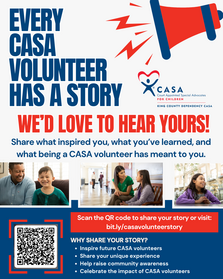 Flyer for Share Your CASA Volunteer Story