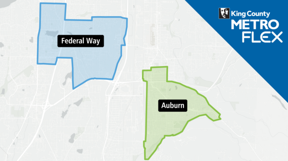 King County Metro Flex map of Federal Way and Auburn