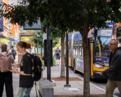 buses with students nearby