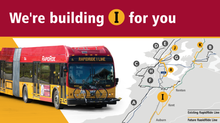 "we're building I for you" image of a rapidride with a map of rapidride lines