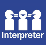 Interpreter Sign blue