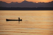 canoe sunset