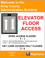 Elevator access signage