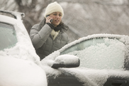 winter woman on phone