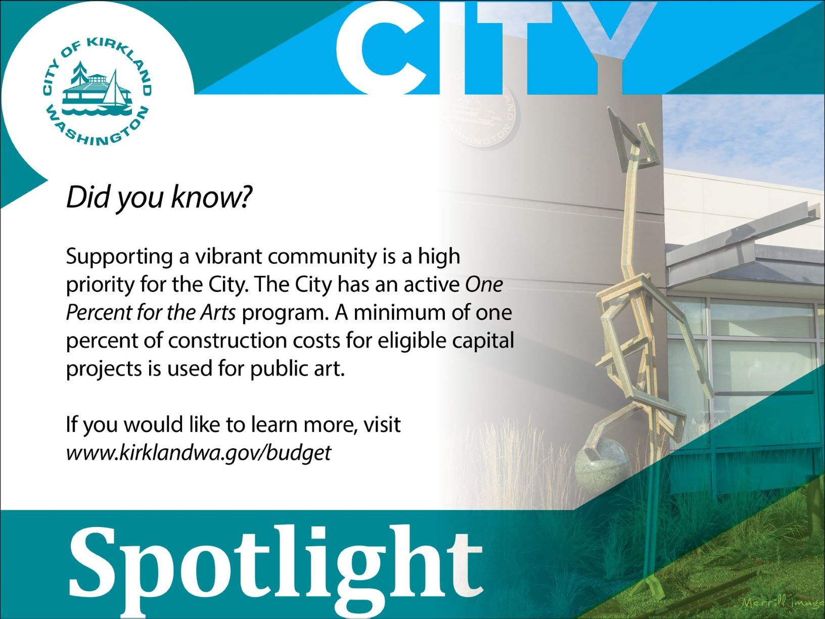 City spotlight on one percent for art