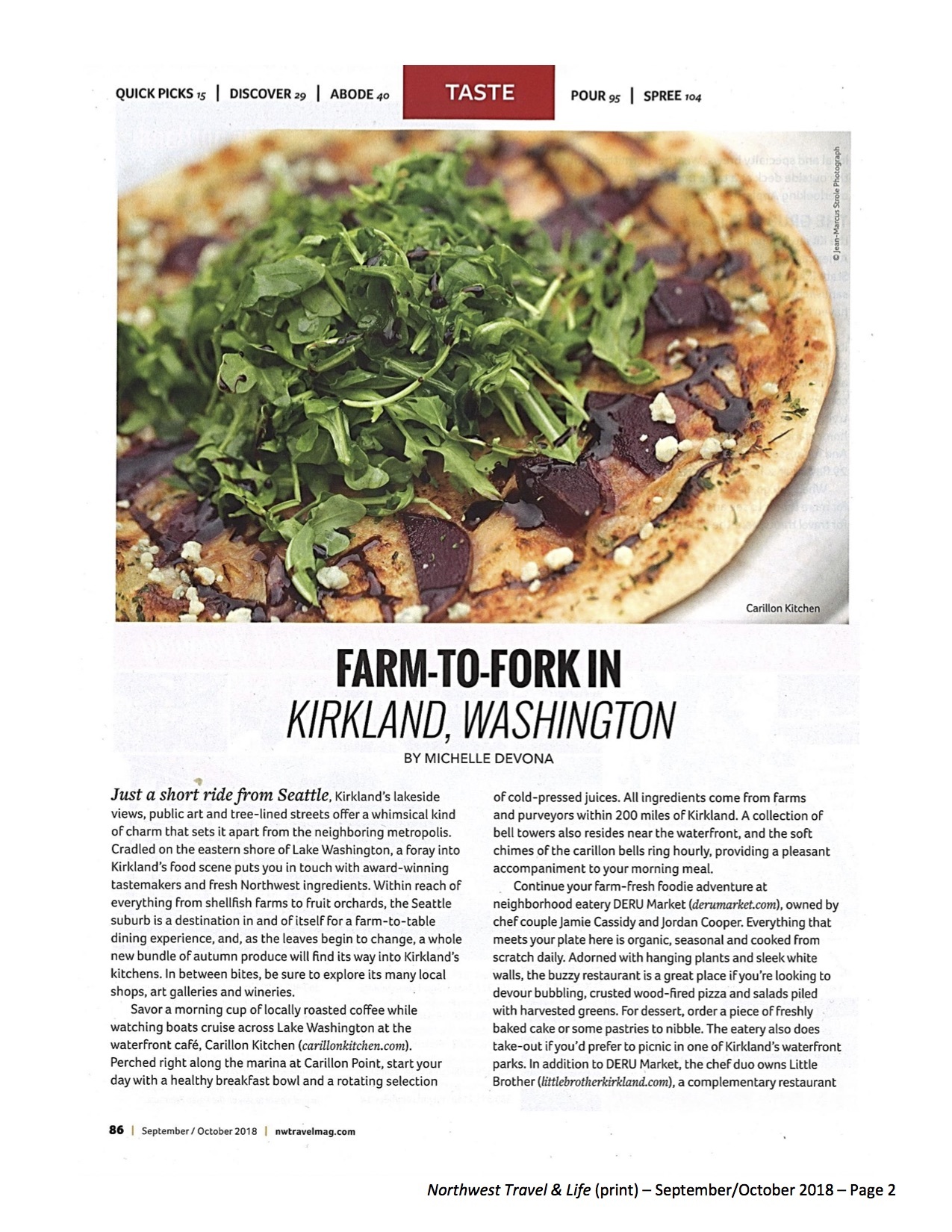 Northwest Travel Article About Kirkland