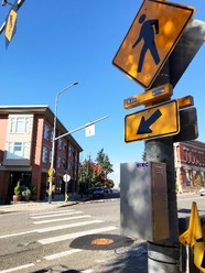 neighborhood safety project- cross walk with flashing beacons