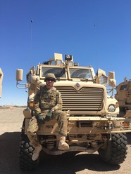 Patrick Anderson on tank in Iraq