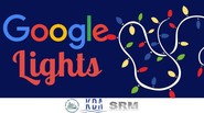 Google Lights with christmas lights wrapped around