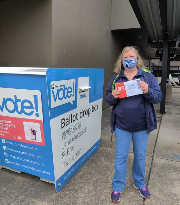 Voter at ballot box