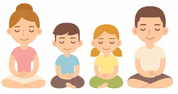 Happy Seeds Yoga - Family doing yoga cartoon