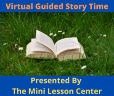 Virtual Guided Story Time - image of book in the grass