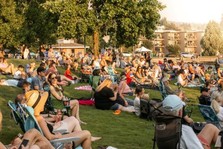 summer concert people on lawn