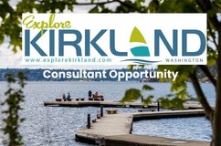 Picture of dock with Explore Kirkland logo and text Consultant Opportunity