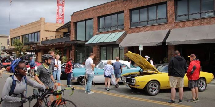 kirkland waterfront car show yellow car