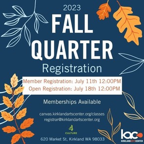 Kirkland Arts Center fall quarter art classes 2023