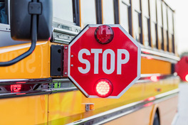 school bus with Stop Sign Extended