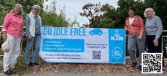 anti idling banner with QR code
