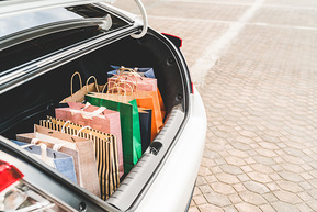 gift bags in car trunk