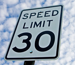 speed limit 30 mph stock