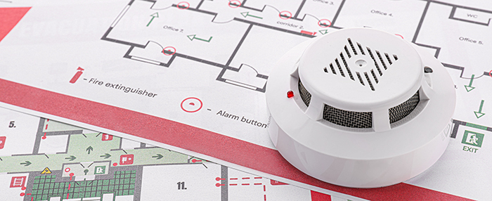  Escape Route Plan with Smoke Detector (Cropped Banner)