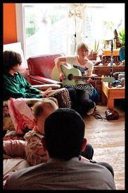 KPC Studios Living Room Ensemble musicians in circle