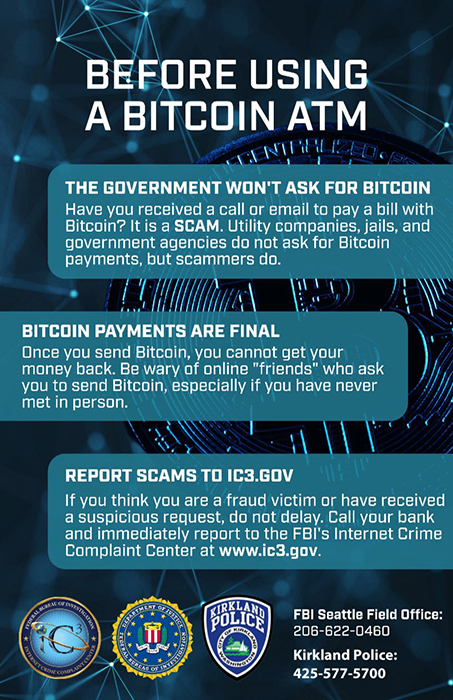 Bitcoin fraud warning