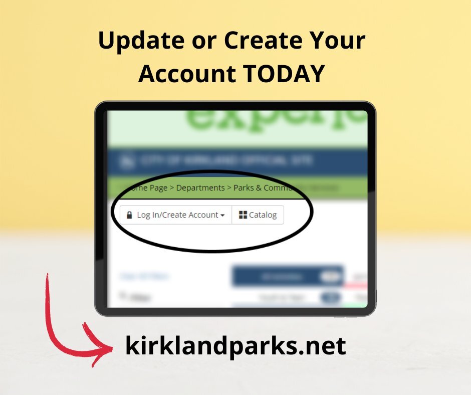kirkland parks net account update or create account today