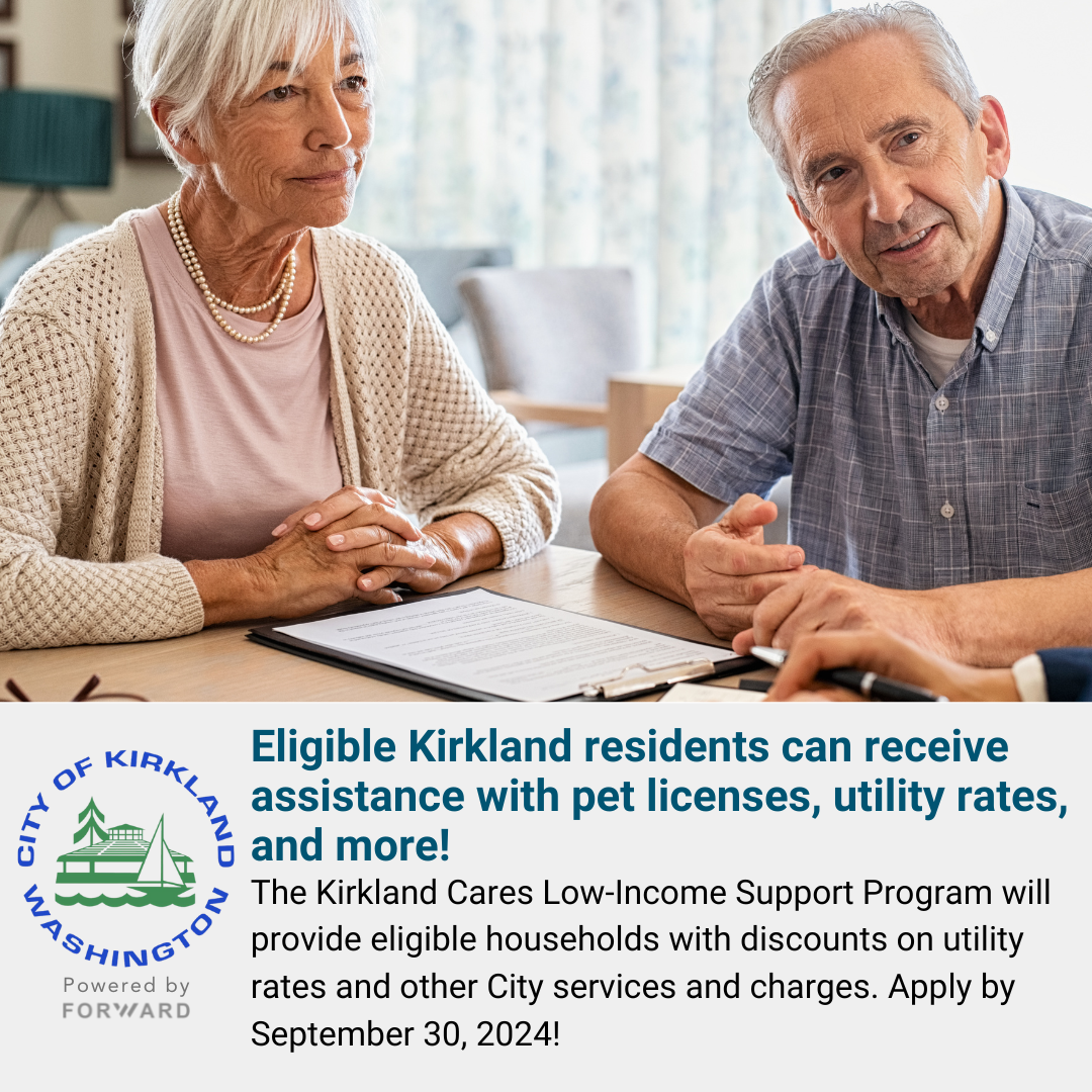 City of Kirkland Cares Low Income Support Social Media English