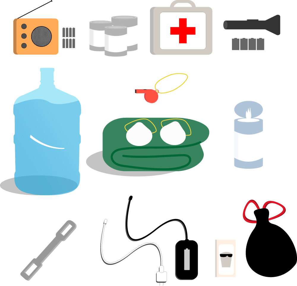 preparedness build a kit essentials graphic