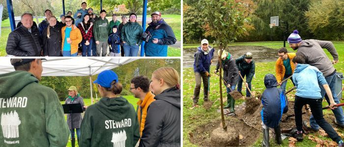 Arbor Day celebration event 2024 Everest Park collage