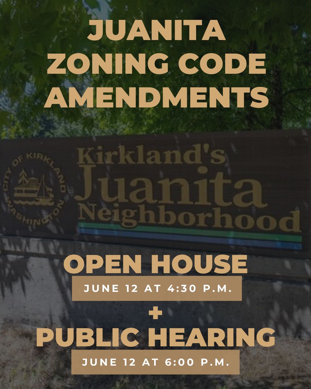 juanita zoning code amendments open house and public hearing