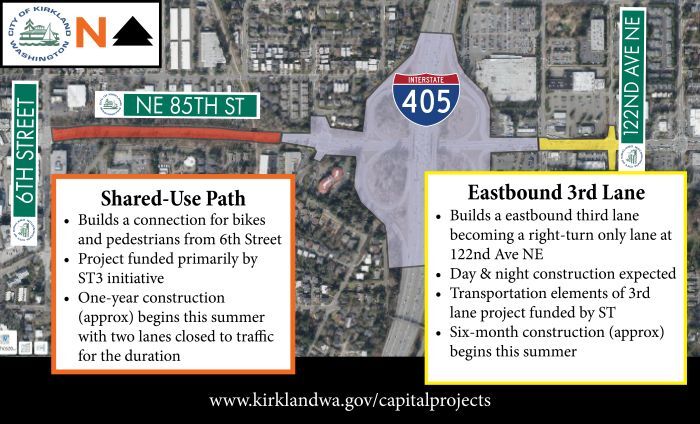 85th st projects west shared pathway and east third lane
