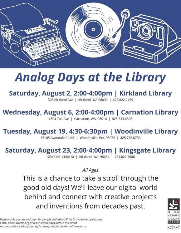 Analog Days at KCLS