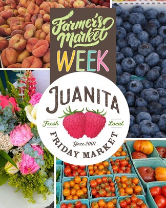 Juanita Friday market image collage.