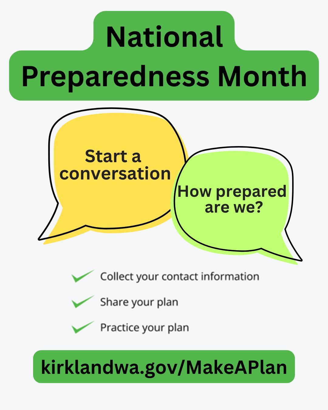 National Preparedness Month - start a conversation make a plan