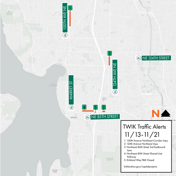 Traffic alert map for November 13, 2025.