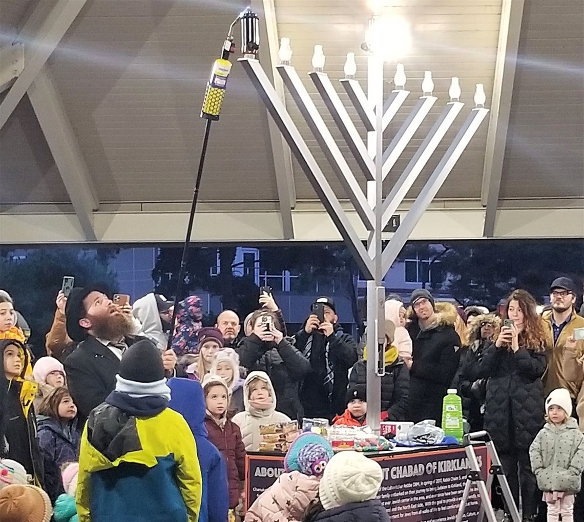Grand menorah lighting.