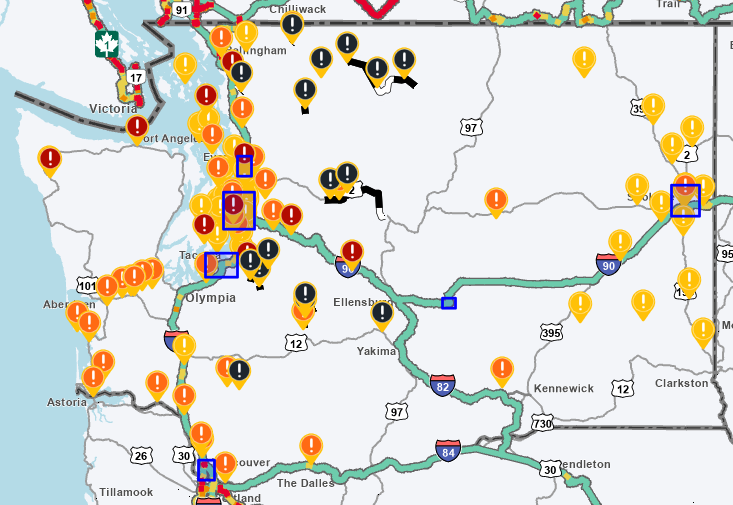 WSDOT real time map winter 2025